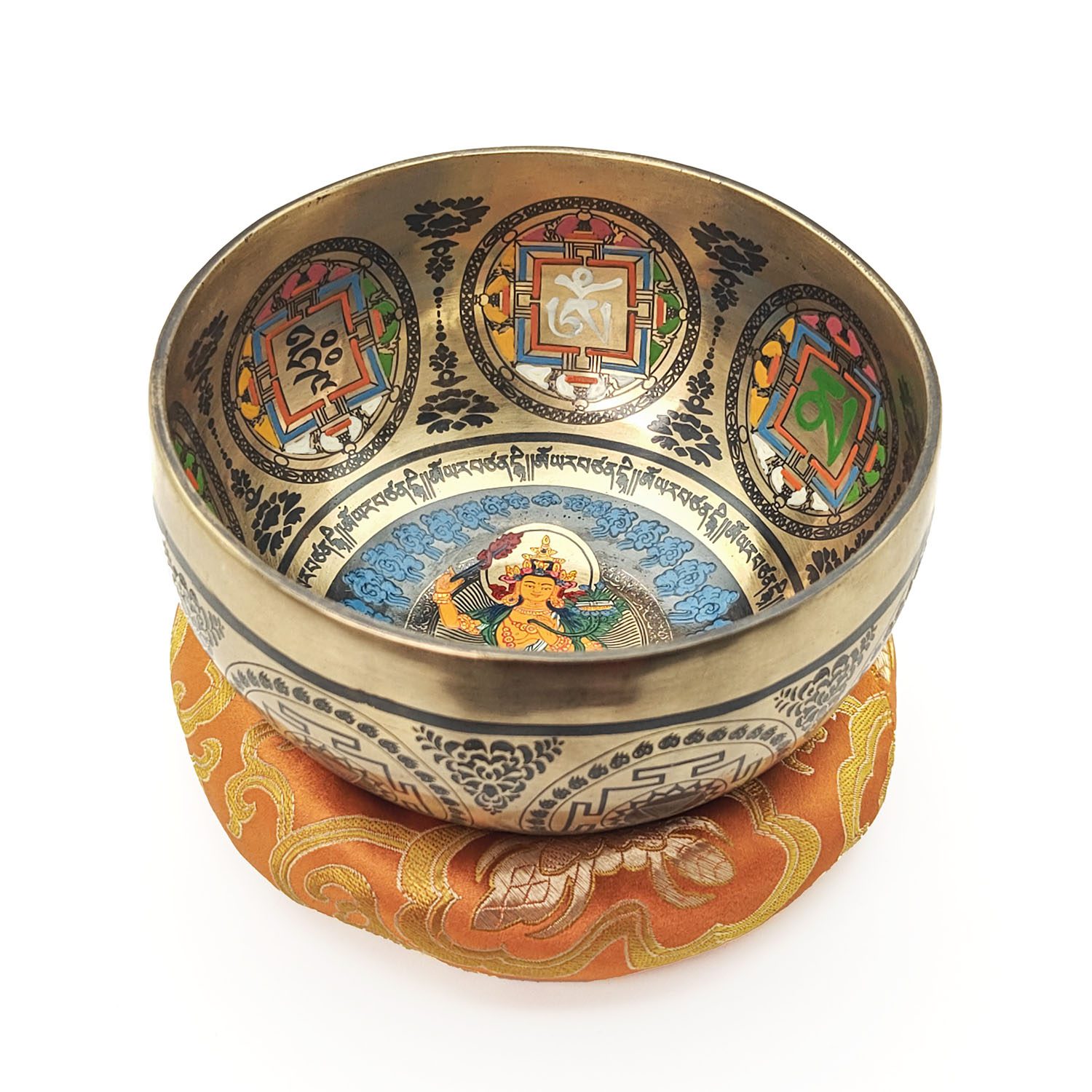 Thangka Hammered Singing Bowl "Manjushree" - D#4 (15 cm, 0.7 kg) - Image 2