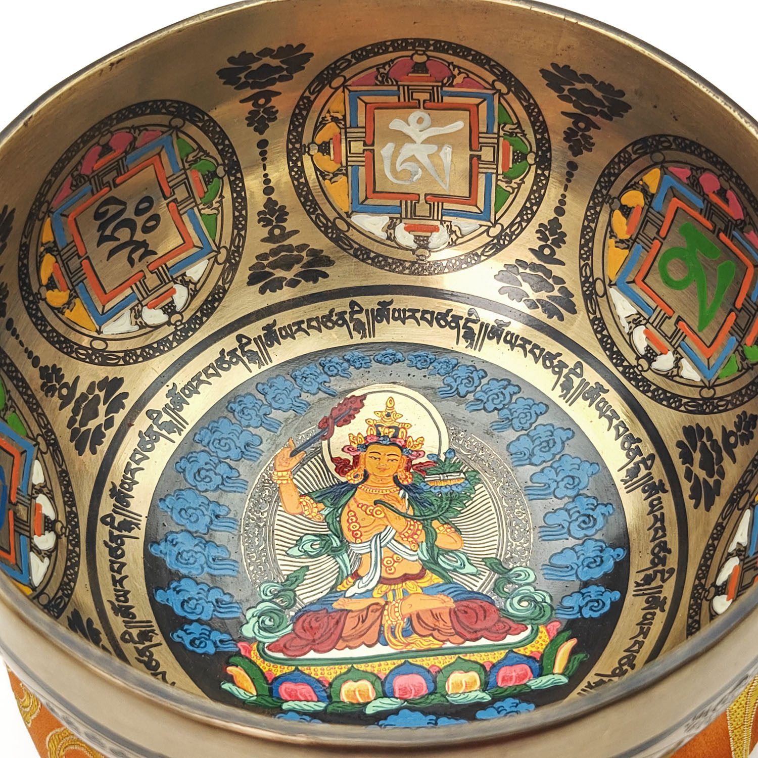 Thangka Hammered Singing Bowl "Manjushree" - D#4 (15 cm, 0.7 kg) - Image 4