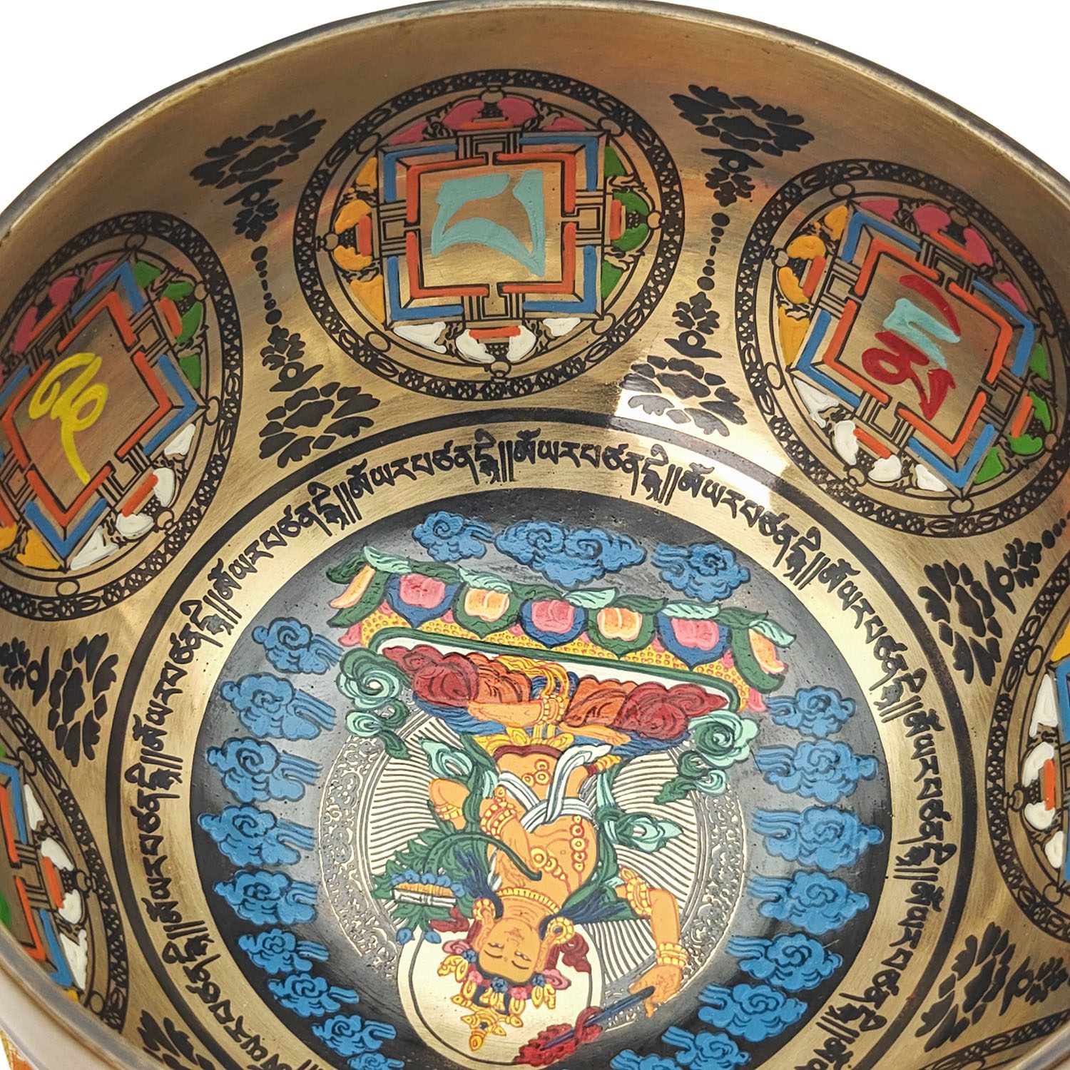 Thangka Hammered Singing Bowl "Manjushree" - D#4 (15 cm, 0.7 kg) - Image 5