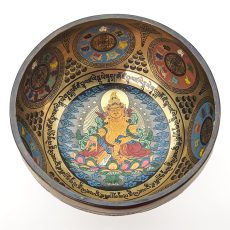 Thangka Hammered Singing Bowl "Dzambhala" - B3 (19 cm, 0.9 kg)