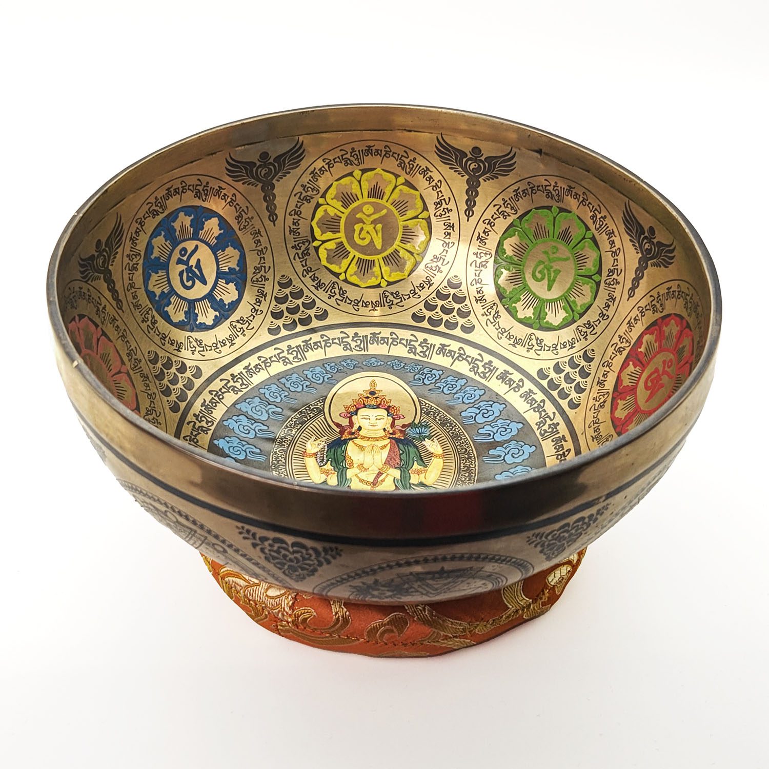 Thangka Hammered Singing Bowl "Vajrasattva" - D3 (24 cm, 1.7 kg) - Image 2