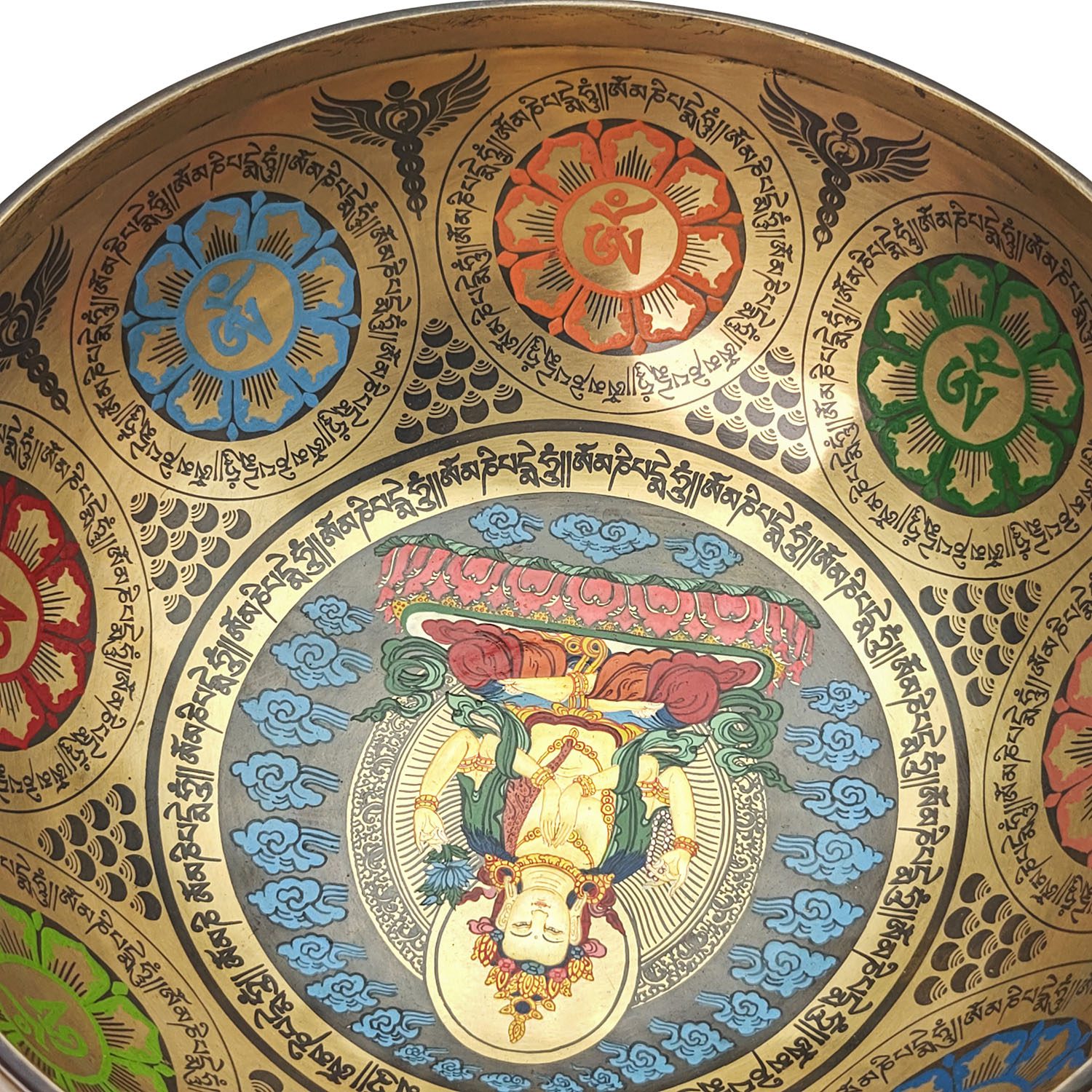 Thangka Hammered Singing Bowl "Vajrasattva" - D3 (24 cm, 1.7 kg) - Image 5