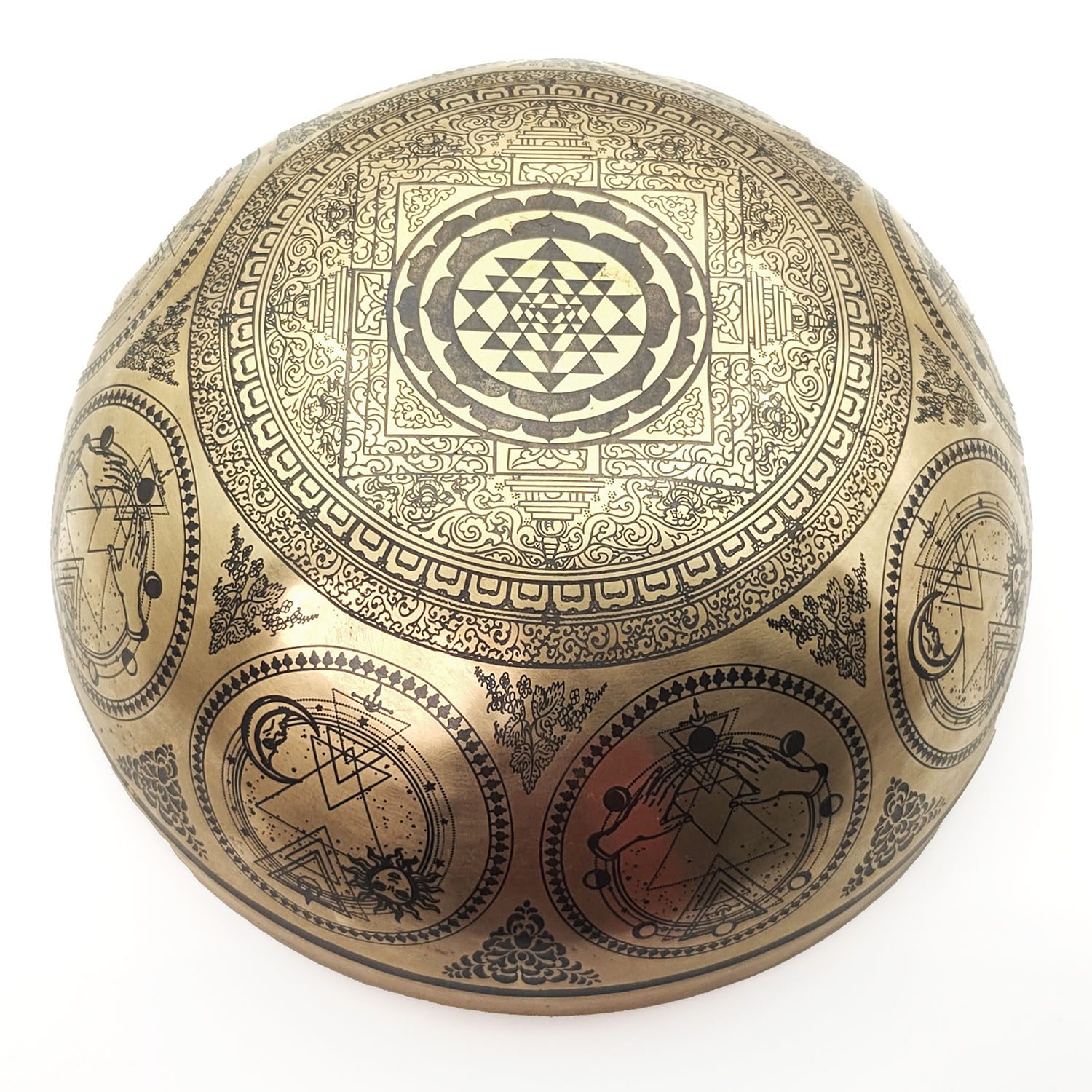 Thangka Hammered Singing Bowl "Vajrasattva" - D3 (24 cm, 1.7 kg) - Image 6