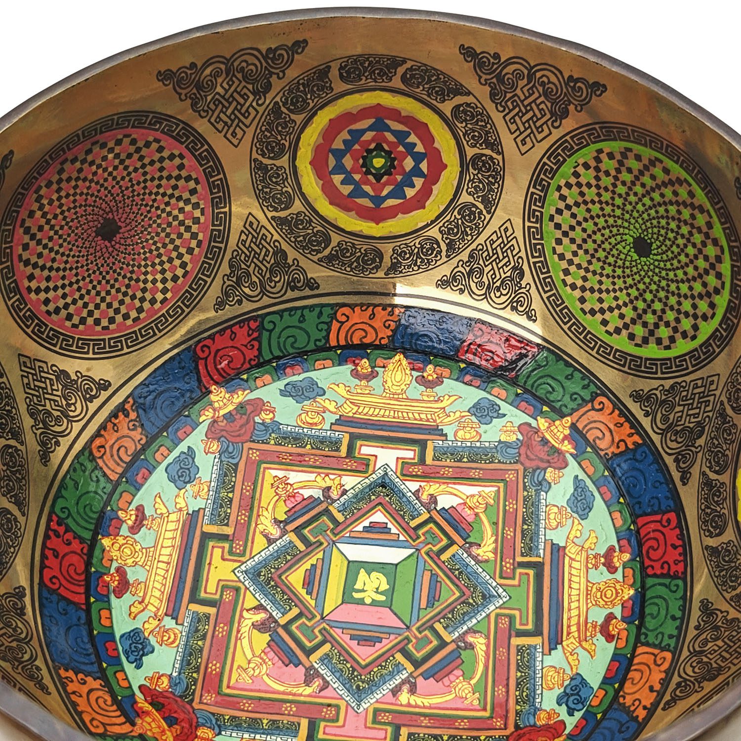 Thangka Mandala Hammered Singing Bowl - A#3 (20 cm, 1.3 kg) - Image 4