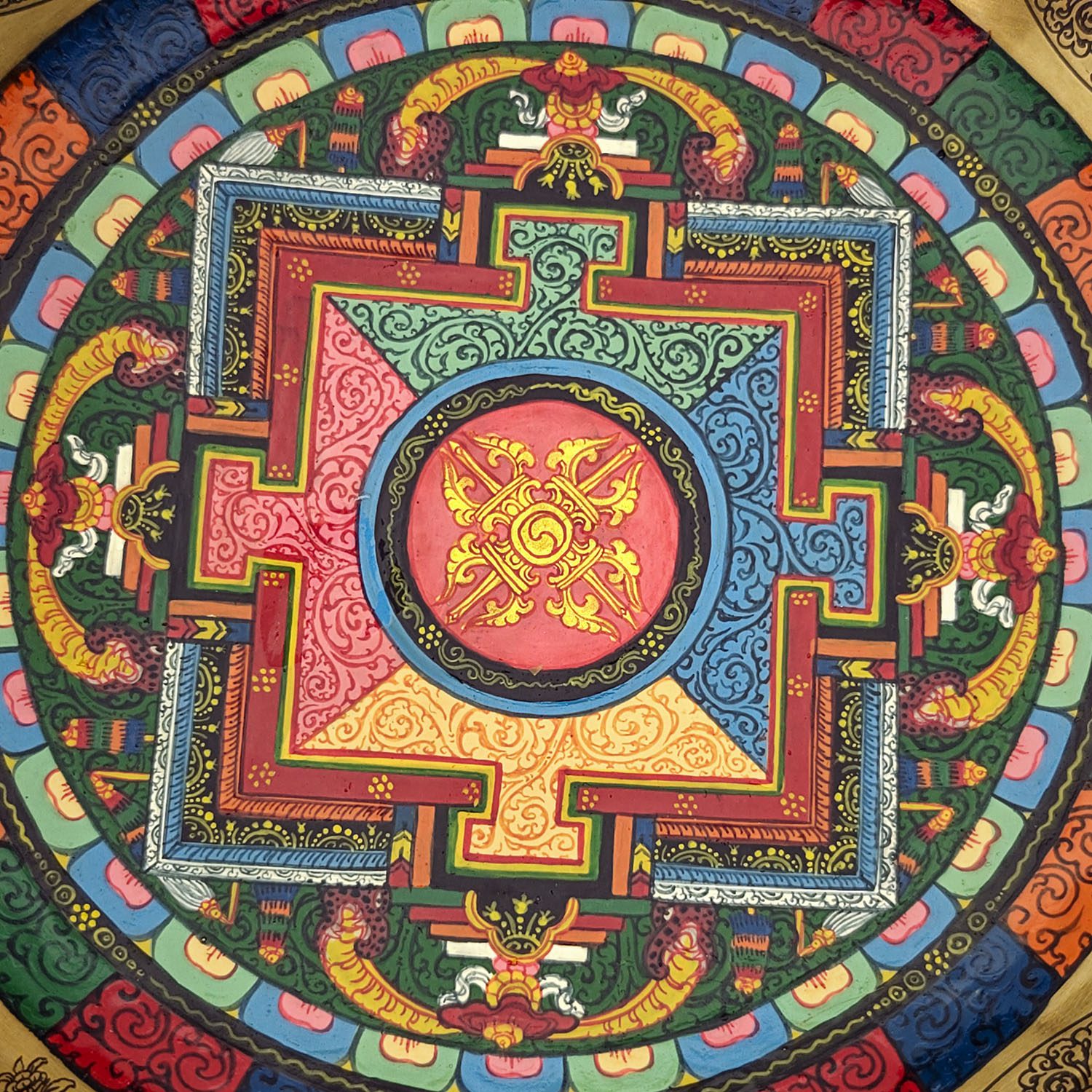 Thangka Mandala Hammered Singing Bowl - C#3 (24 cm, 1.7 kg) - Image 2