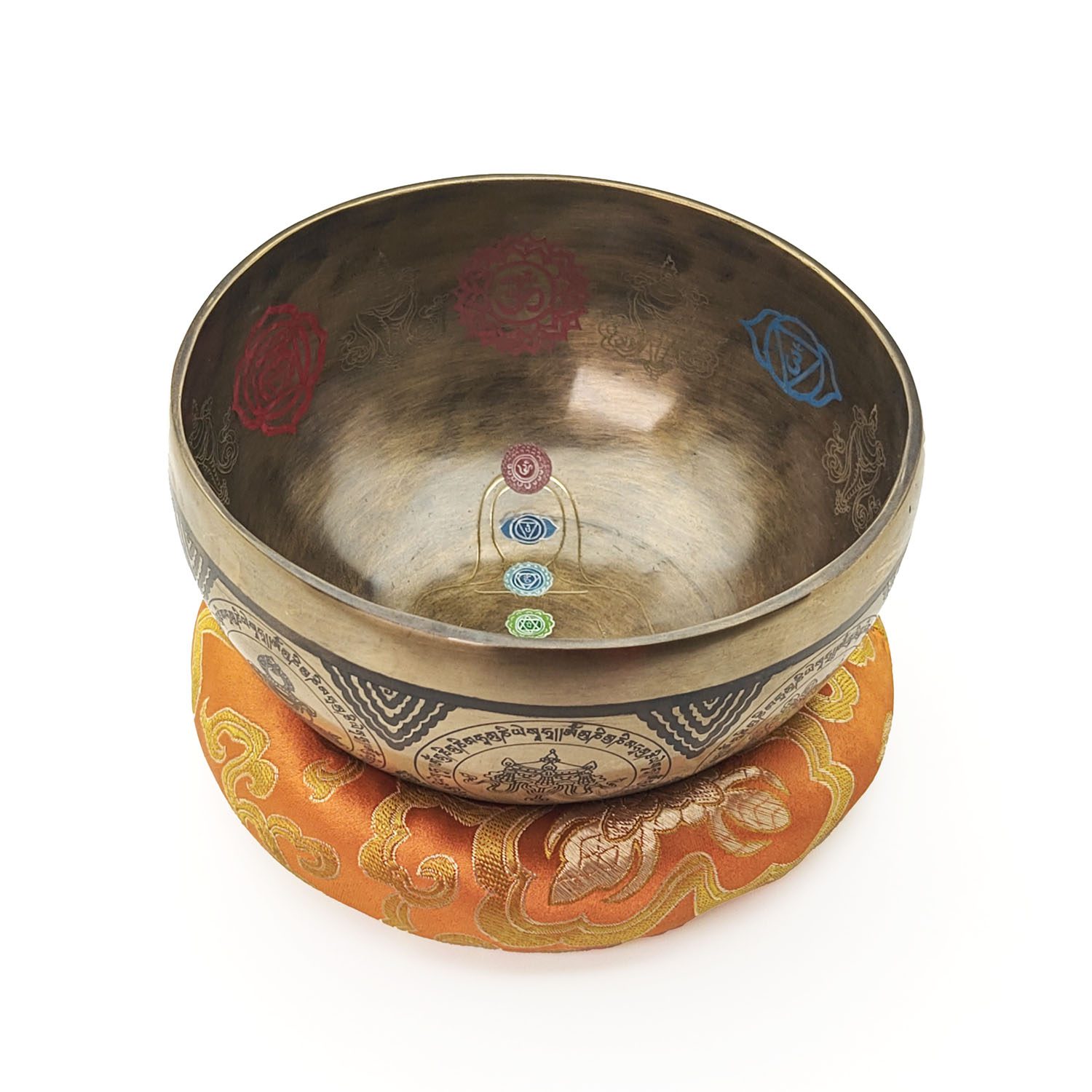 Thangka Hammered Singing Bowl "Chakras" - E4 (15 cm, 0.6 kg) - Image 2