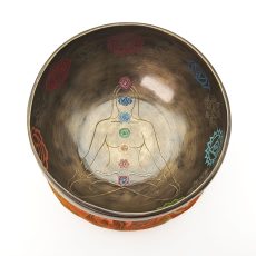 Thangka Hammered Singing Bowl "Chakras" - E4 (15 cm, 0.6 kg)