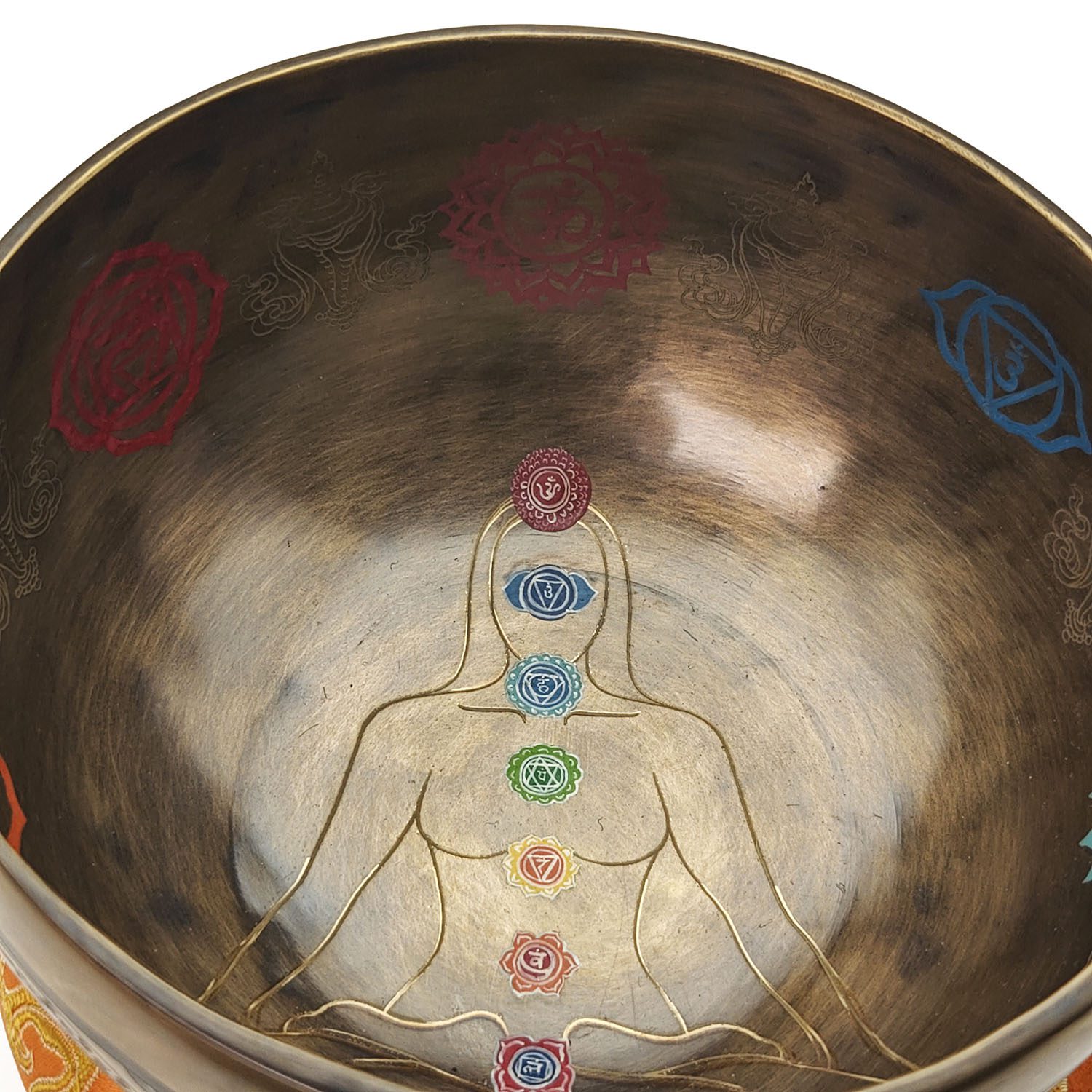 Thangka Hammered Singing Bowl "Chakras" - E4 (15 cm, 0.6 kg) - Image 4