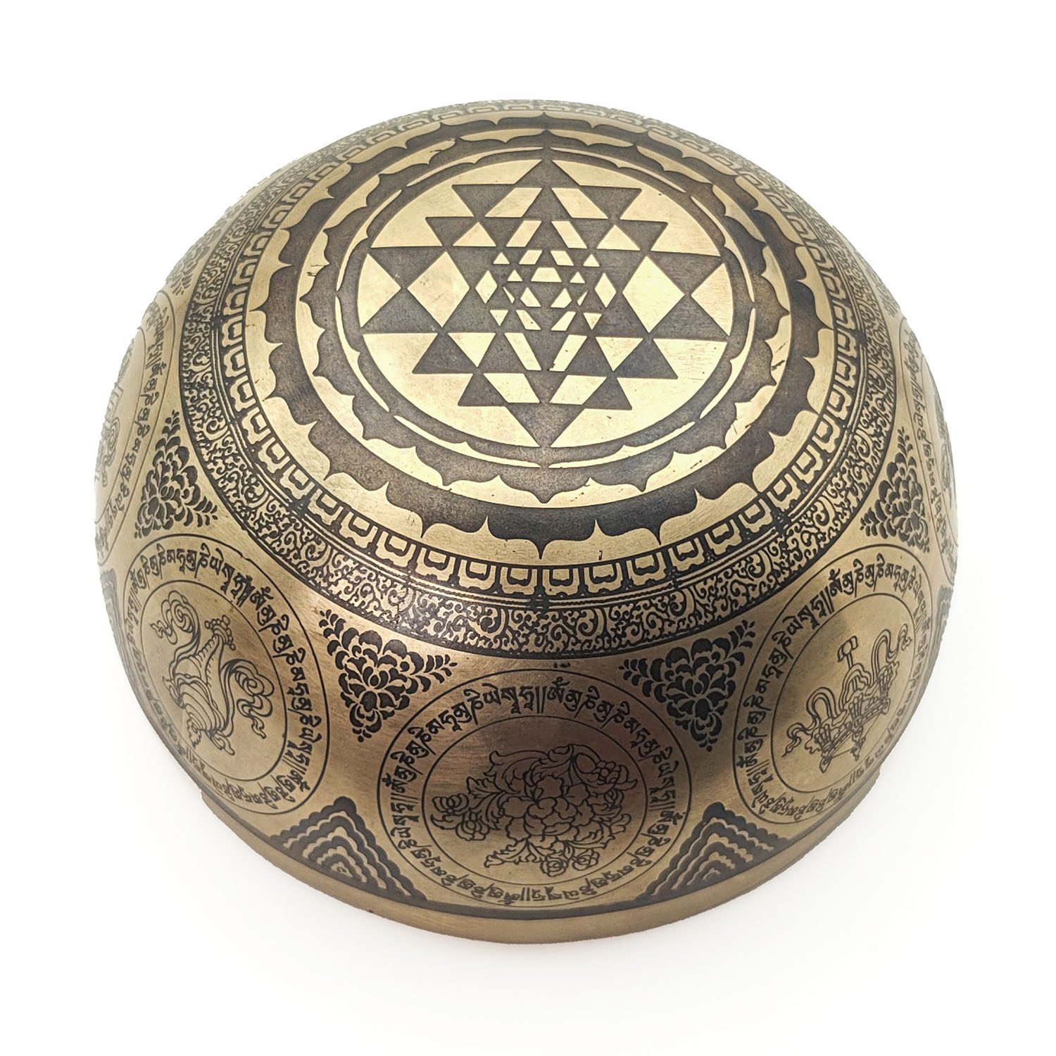 Thangka Hammered Singing Bowl "Chakras" - E4 (15 cm, 0.6 kg) - Image 6