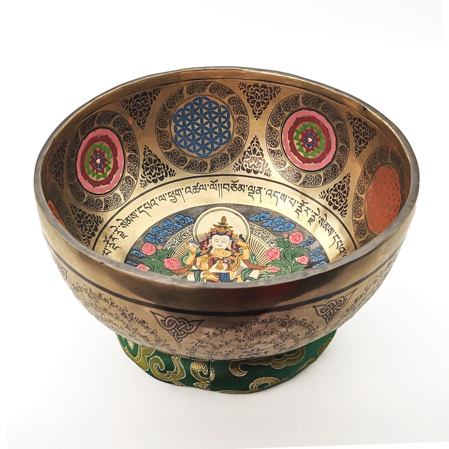 Thangka Hammered Singing Bowl "Vajrasattva Yab-Yum" - F#3 (23 cm, 1.5 kg) - Image 2