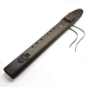 Premium Drone Double Flute Rosewood Amethyst Heart "Owl" - С#m (68 cm) (+ case)