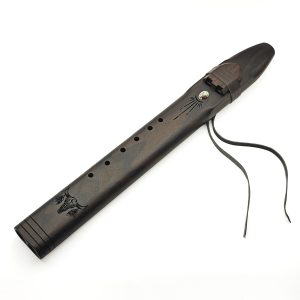 Premium Drone Double Flute Rosewood Turquoise Stone "Scull" - Gm (50 cm) (+ case)