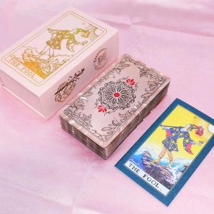 Neo Rider Waite Tarot Pink Rose Gold Waterproof Card Deck