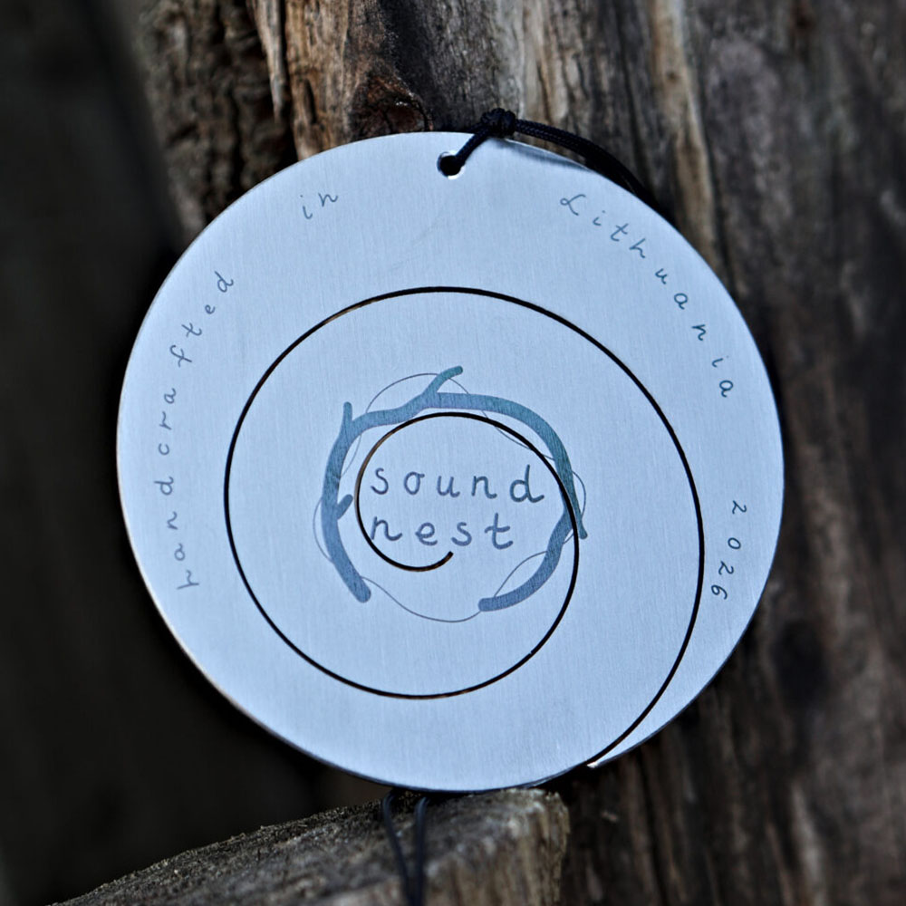 SOUND NEST Pocket Gong "Tree" (8.5 cm, Stainless Steel) - Image 2