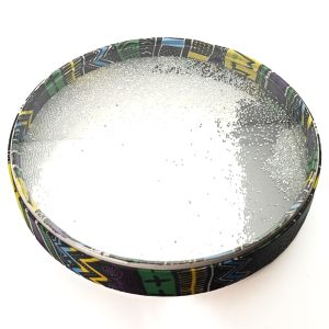 Wave Drum Double Vegan Leather "Yin-Yang" Large (40 cm) (Green-Purple Ethnic)
