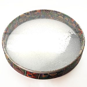 Wave Drum Double Vegan Leather "Yin-Yang" Large (40 cm) (Orange-Green Ethnic)