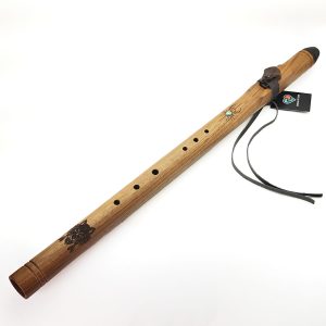 Premium Single Flute Teakwood Turquoise Stone - Cm (72 cm)