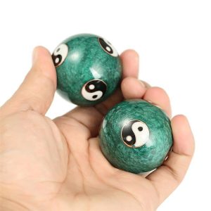 Baoding Chinese Balls Chimes "Yin-Yang - Green" (Set of 2 pieces) (4.5 cm)