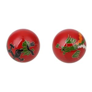 Baoding Chinese Balls Chimes "Dragon - Red" (Set of 2 pieces) (4.5 cm)
