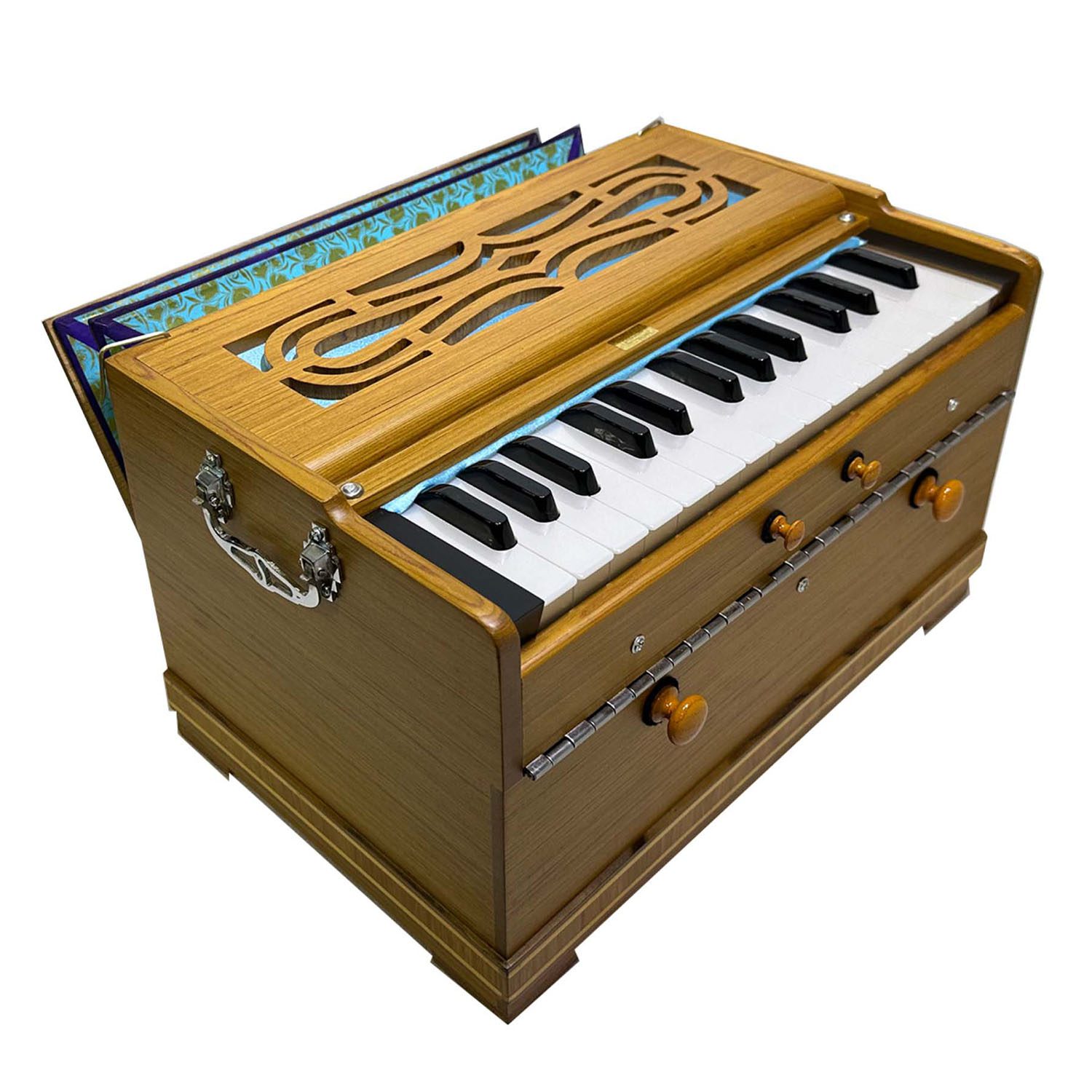 PALOMA Harmonium Portable Double Reeds 27 English Keys Teakwood (+ Case)