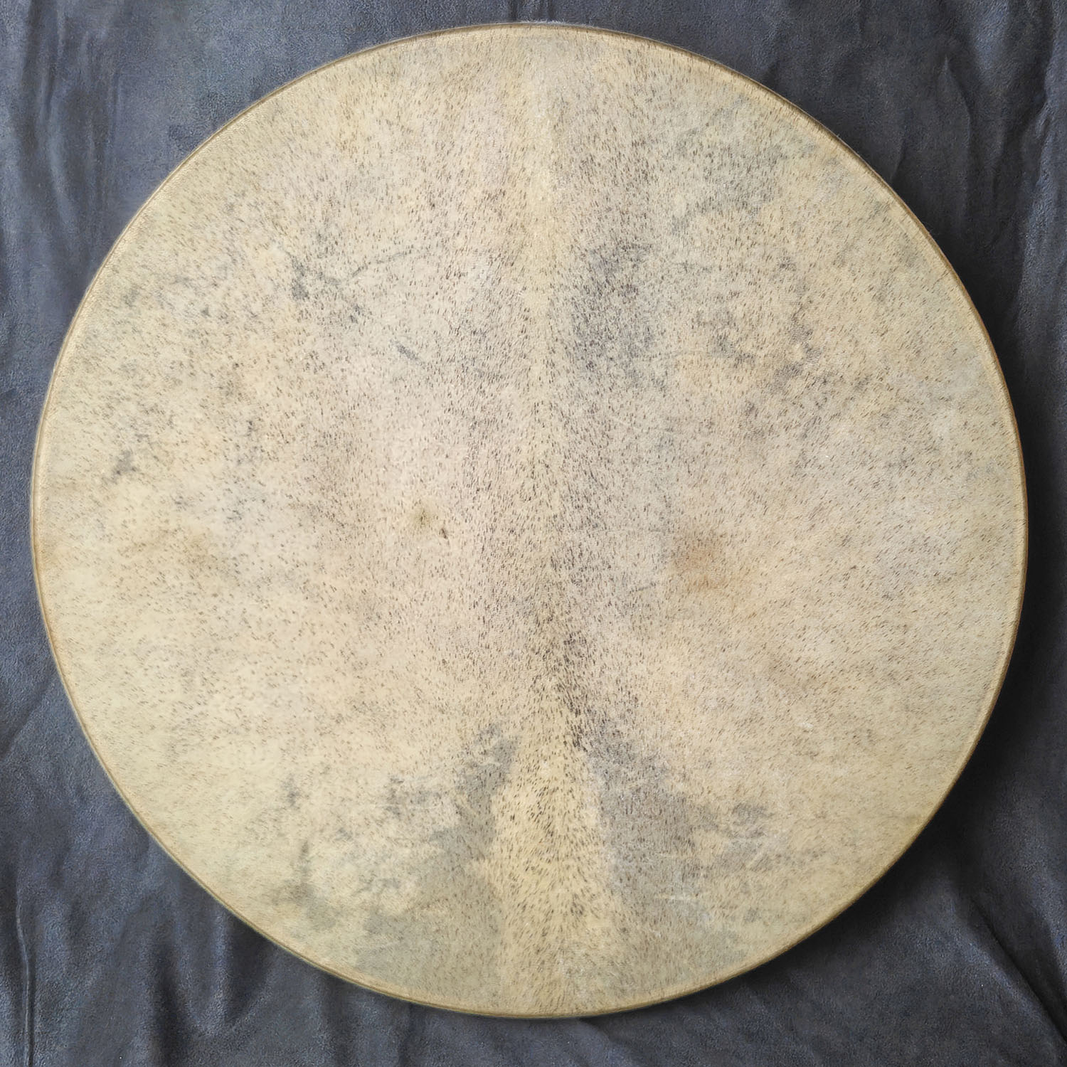 Shamanic Drum With Leather & Silver 925 "Deep Black Dragon" (45 cm) (+ case) - Image 2