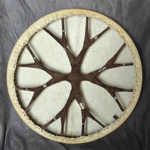 Shamanic Drum With Leather & Silver 925 "Brown Chocolate" (50 cm) (+ case)