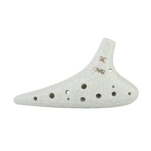 Ocarina Ceramic Small Treble C White (12 holes) (+ case)