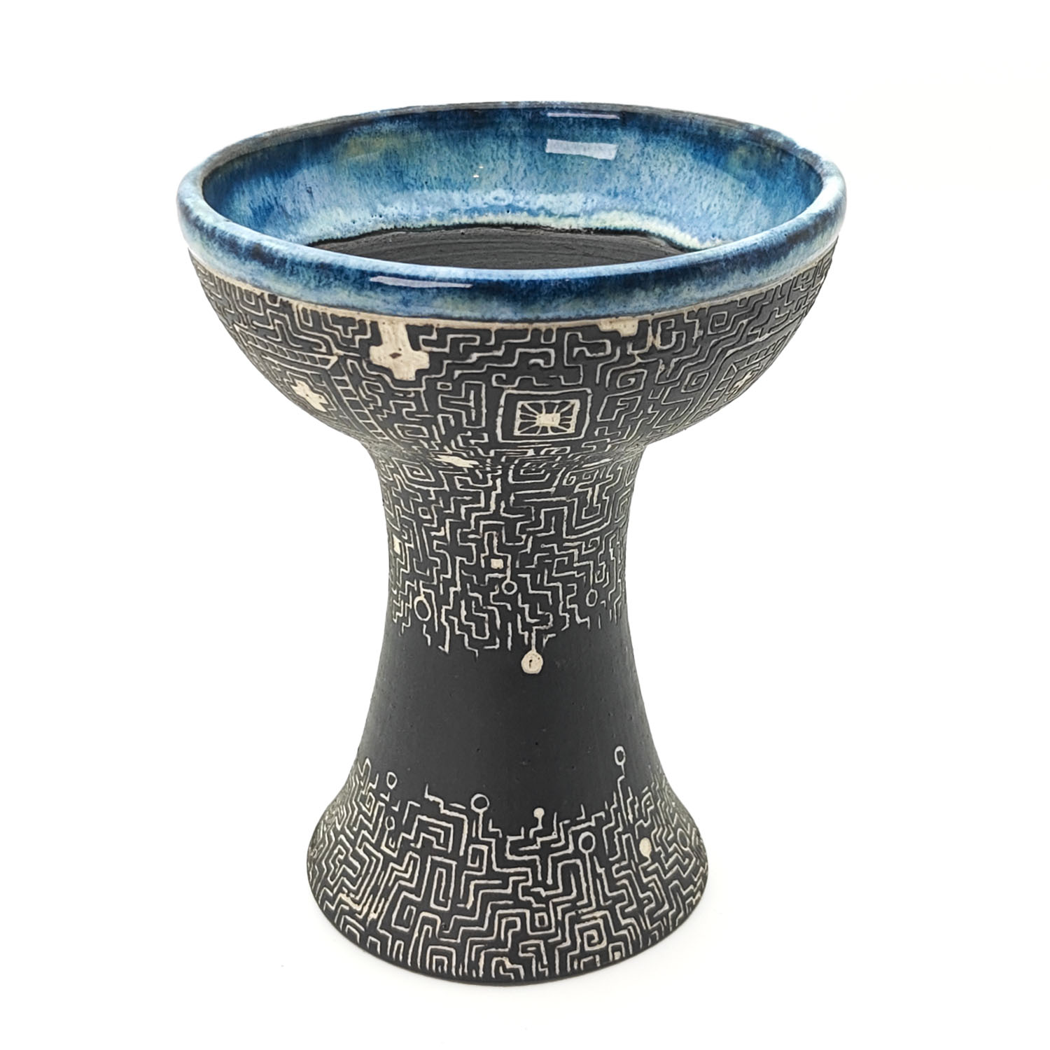 Premium Ceramic Glazed Incense Burner Medium "Shipibo Journey" (15 cm) - Image 2