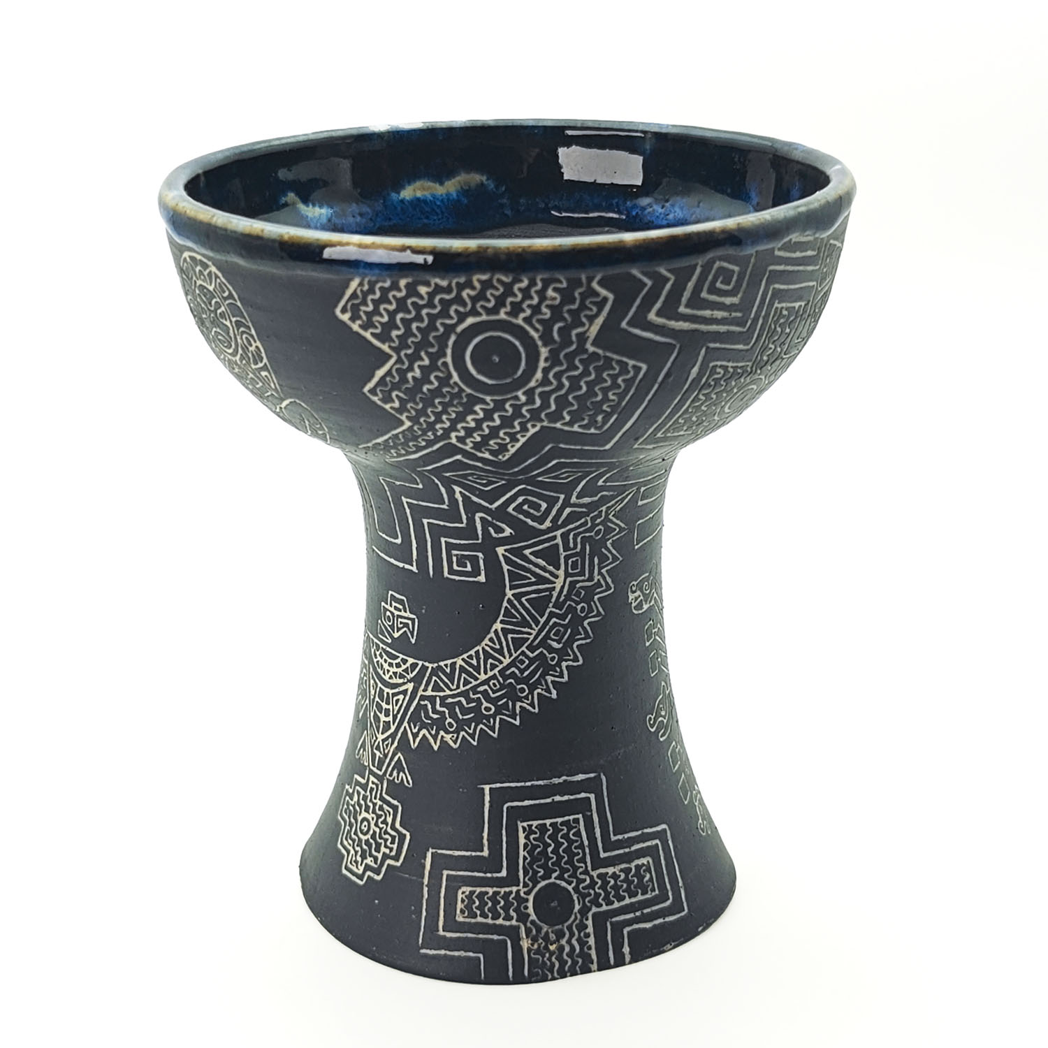 Premium Ceramic Glazed Incense Burner Medium "Aztec Eagle Spirit" (14 cm) - Image 2