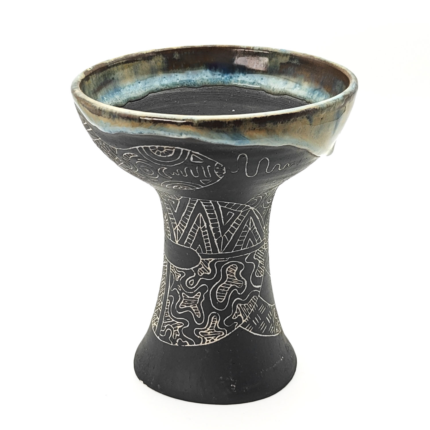 Premium Ceramic Glazed Incense Burner Medium "Ayahuasca Snake Spirit" (15 cm)