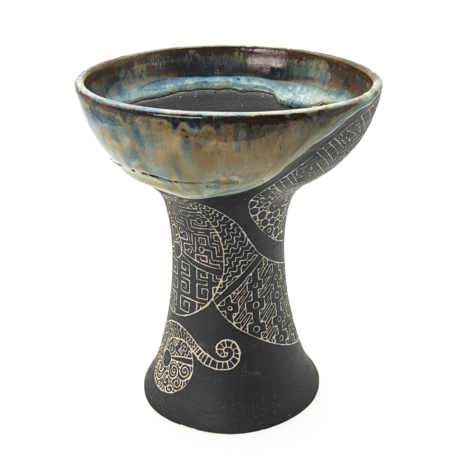 Premium Ceramic Glazed Incense Burner Medium "Ayahuasca Snake Spirit" (15 cm) - Image 2