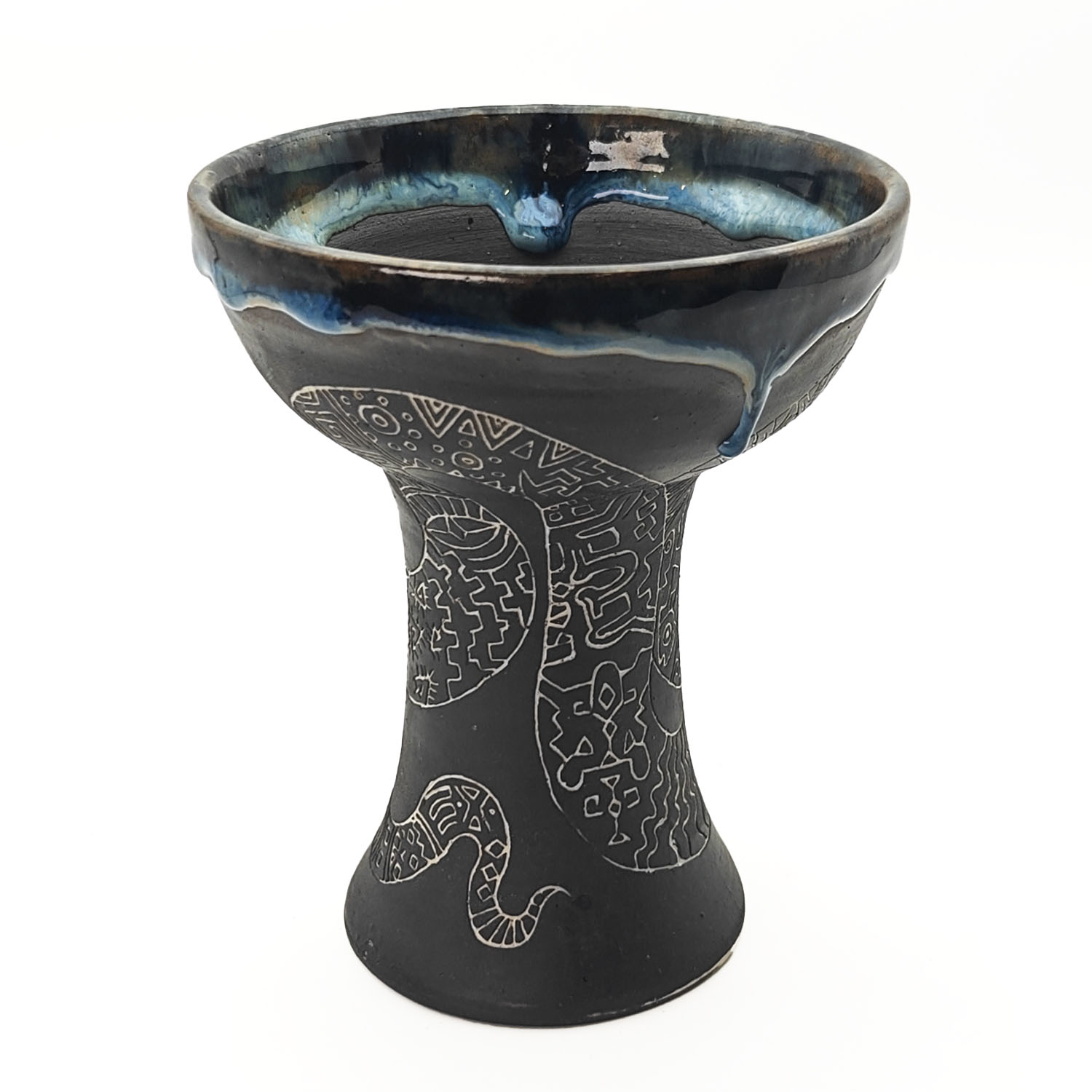 Premium Ceramic Glazed Incense Burner Medium "Ayahuasca Snake Spirit" (15 cm) - Image 2