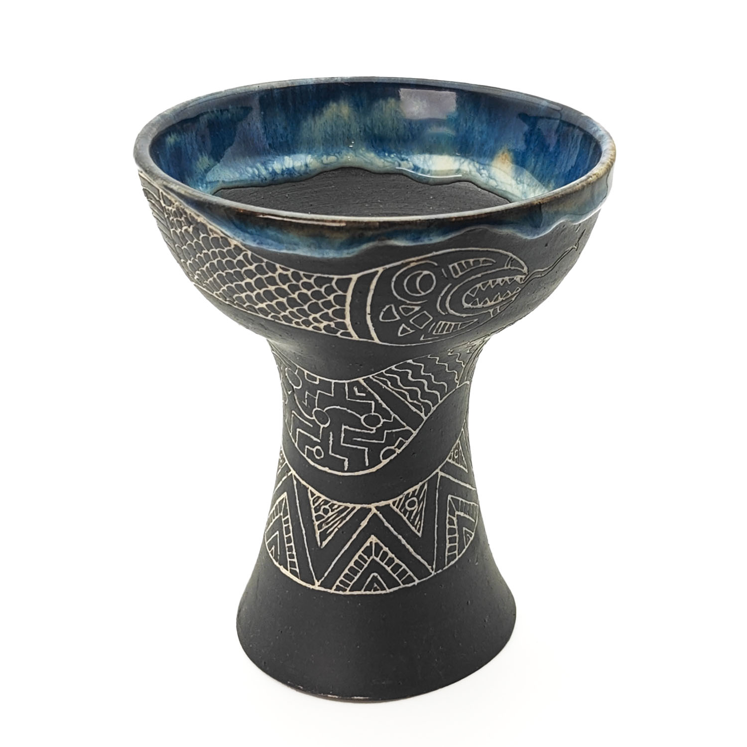 Premium Ceramic Glazed Incense Burner Medium "Ayahuasca Snake Spirit" (15 cm)