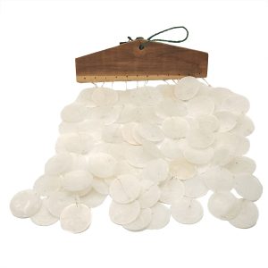 White Circle Shells Hanging Chimes Large