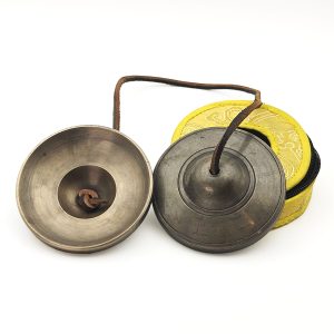 Bronze Tingsha Plain Tiger Eye (Karatals) (9 cm, 650 gr) (+ case)