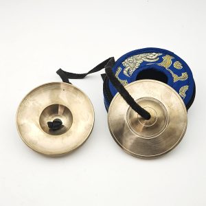 Bronze Tingsha Plain Golden Shine (8 cm, 500 gr) (+ case)