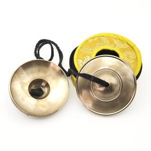 Bronze Tingsha Plain Golden Shine (7.7 cm, 410 gr) (+ case)