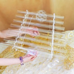 Clear Crystal Harp Medium "Flower Of Life" (8 Notes, 432 Hz) (+ hard case)