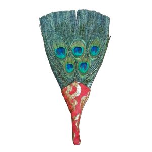 Ritaul Bhutan Smudge Peacock Feather Fan (5 Feathers, 28 cm)