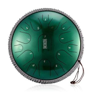 HLURU Tongue Drum TBP15-14 Jewel Green (36 cm, Microalloyed Steel) (+ case)
