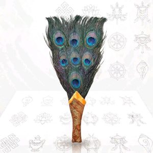 Ritaul Bhutan Smudge Peacock Feather Fan (7 Feathers, 32 cm)