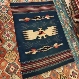 Shamanic Mexican Handmade Wool Blanket (125x85 cm)