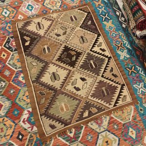 Shamanic Mexican Handmade Wool Blanket (146x116 cm)
