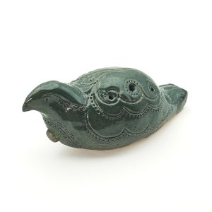 Ocarina Handmade Ceramic "Bird" Green