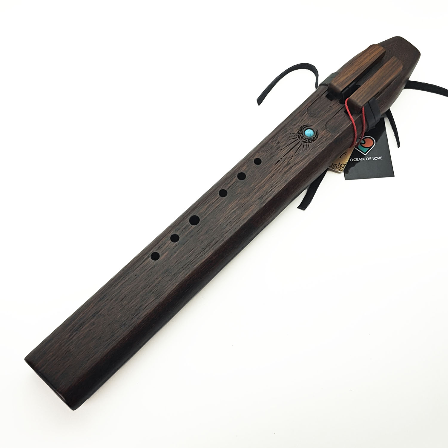 TIRTA Drone Flute Meranti Wood - F# (440 Hz, 50 cm) (+ softcase)