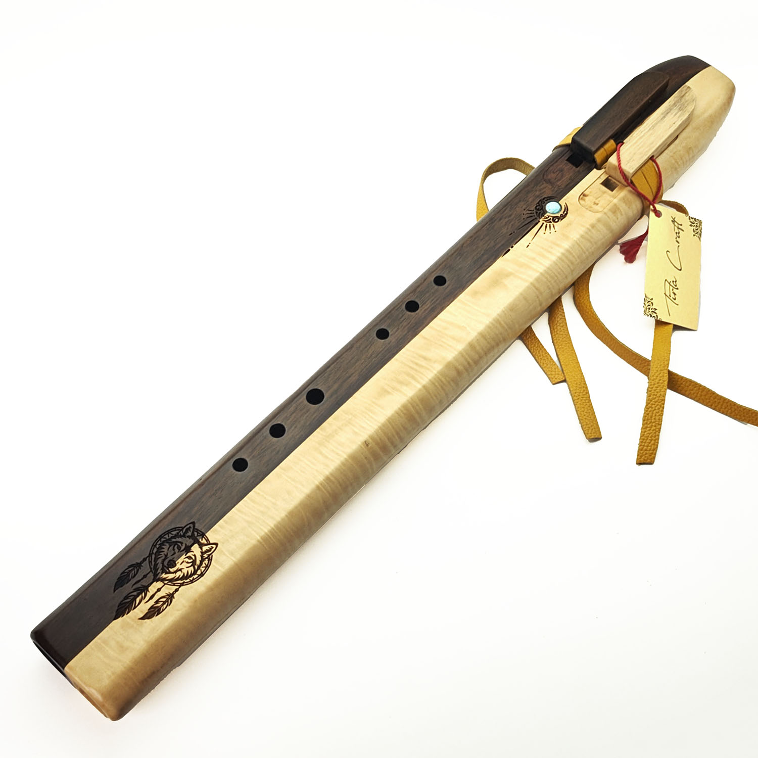 TIRTA Drone Flute Rosewood & Curly Maple - E (432 Hz, 57 cm) (+ softcase)
