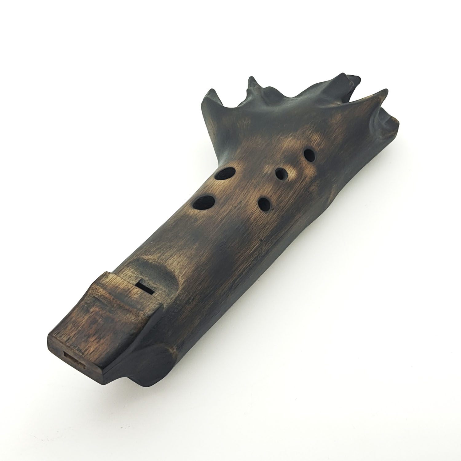 JUANG FLUTES Branch Ocarina - G Minor Pentatonic (432 Hz, 24 cm, Teakwood) (+ pouch) - Image 2