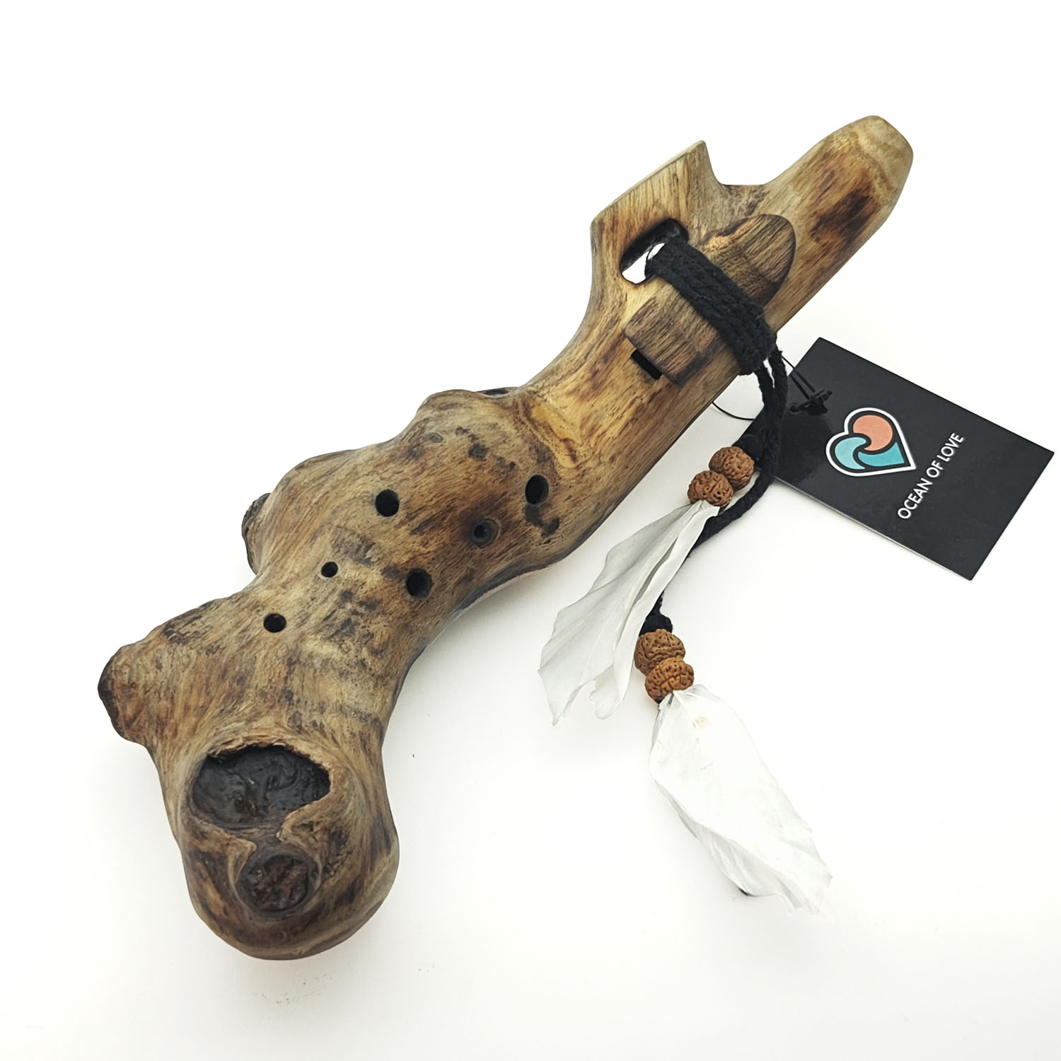 JUANG FLUTES Branch Ocarina - G Aeolian (432 Hz, 26 cm, Teakwood) (+ pouch)