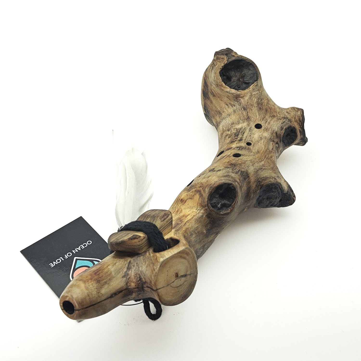 JUANG FLUTES Branch Ocarina - G Aeolian (432 Hz, 26 cm, Teakwood) (+ pouch) - Image 2