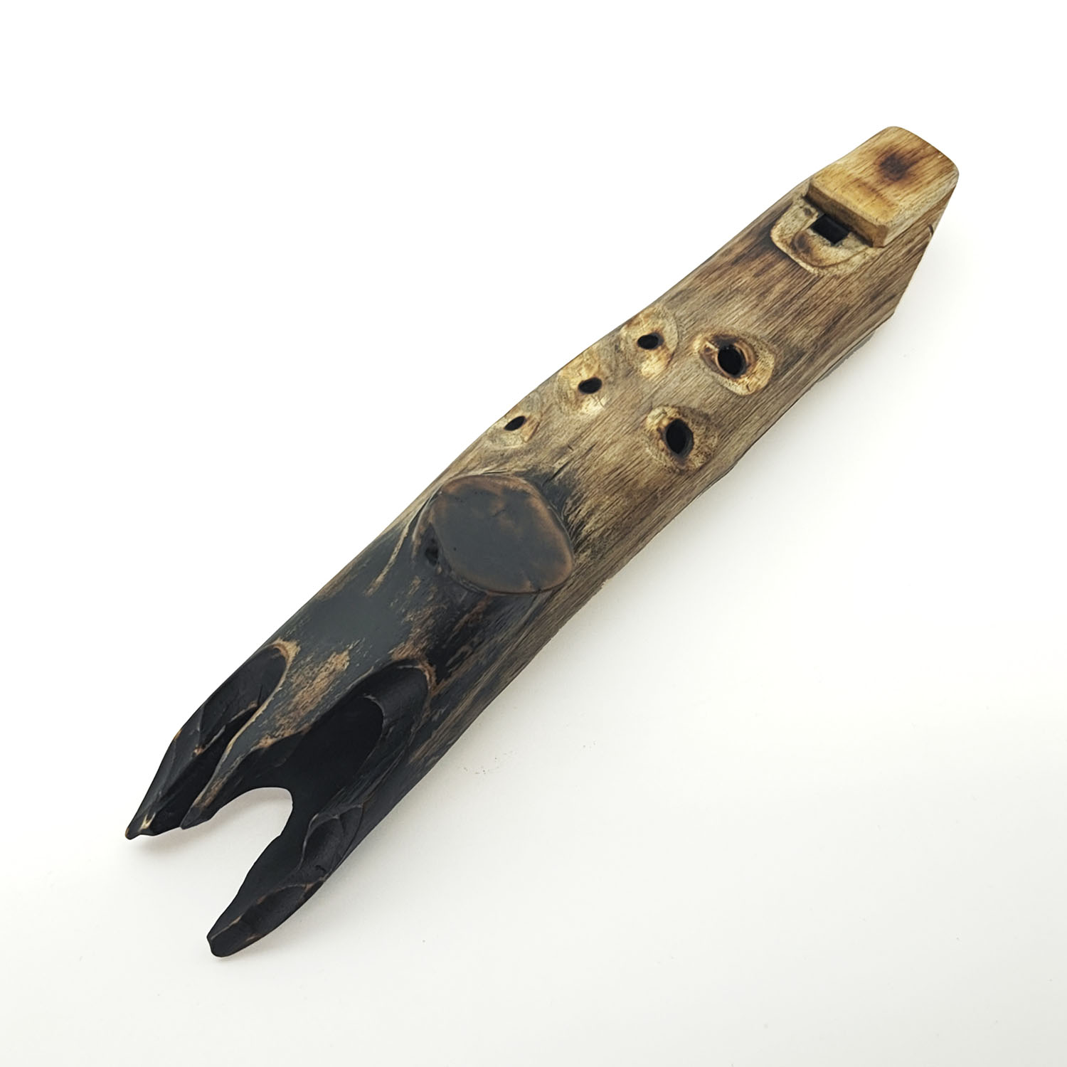 JUANG FLUTES Branch Ocarina - E Minor Pentatonic (432 Hz, 22 cm, Teakwood) (+ pouch)